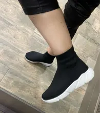 MWY-calcetines tobilleros transpirables para Mujer, zapatillas deportivas informales, zapatos de plataforma de cuña, suela suave