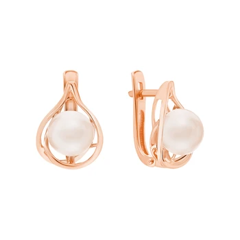 

Gold earrings with pearls cultured sunlight sample 585