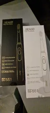 Cepillo de dientes eléctrico Seago Sonic SG-551 con reemplazo de cabezales de cepillo 4 modos de limpieza una operación clave sónico vibración cepillo resistente al agua