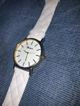Reloj de pulsera sencillo para mujer, de cuarzo, de cuero de imitación, Geneva, elegante