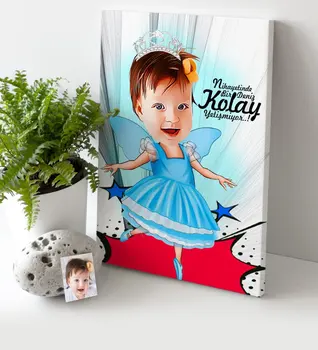 

Personalized Female Child Cartoon Canvas Table (30x50 cm.)
