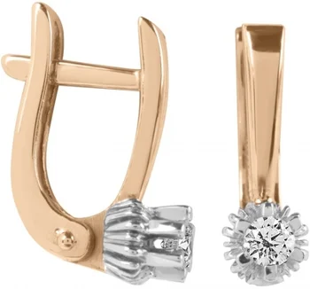 

Ivel earrings with 2 diamonds in red gold