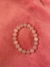 Pulsera elástica de cuarzo con piedra Natural para mujer, brazalete de color rosa en polvo, 2021