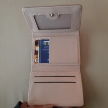 Monedero de Color caramelo a la moda para mujer, Cartera de cuero de Color liso Vintage corta con broche de corazón, tarjetero para chicas