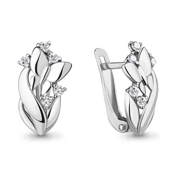 

Aquamarine earrings with cubic zirconia, 925 sterling silver