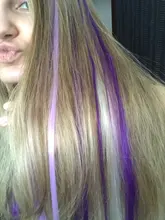 Lupu-extensiones de cabello sintético para niña, horquilla larga y lisa con un Chip en color arcoíris resaltado, para cabello falso