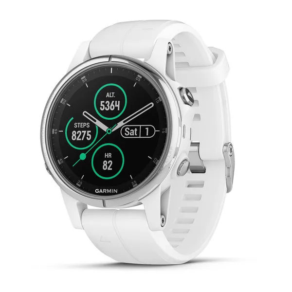 Garmin Fenix 5s Plus Sapphire белые с белым ремешком|Фитнес-трекеры| |