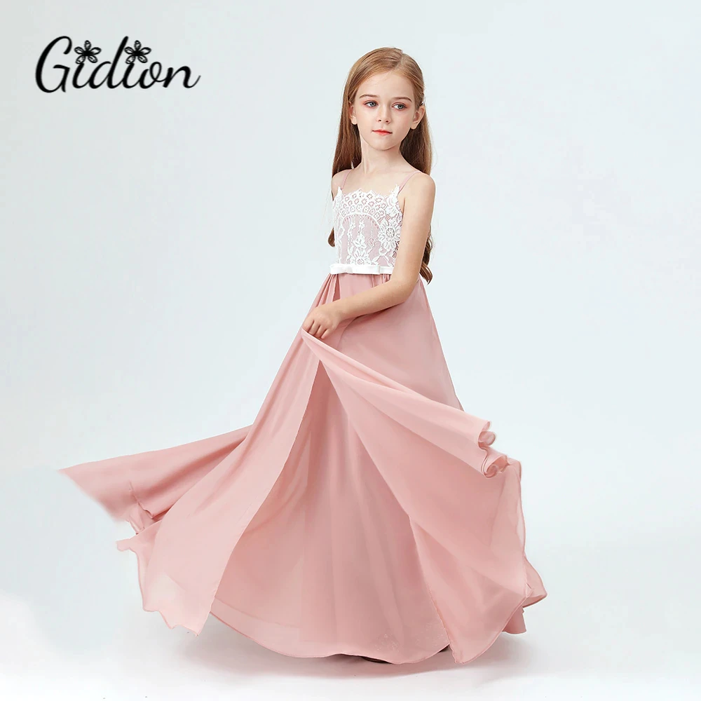 Caballero clase playa Vestidos de flores de gasa para niña, vestido de princesa Formal para boda,  fiesta de noche, nuevo, Vestido largo de dama de honor Junior| | -  AliExpress