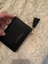 Cartera pequeña de piel con borlas para mujer, billetera corta de piel con cremallera, 2020