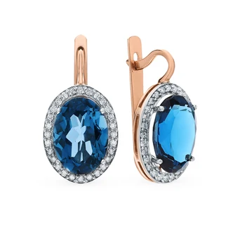 

Gold earrings with diamonds sunlight sample 585