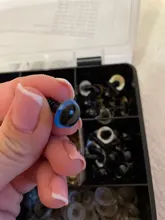 Ojos de seguridad de animales para juguetes, caja de accesorios de plástico de colores variados de 8mm, 10mm, 12mm, 100 Uds.