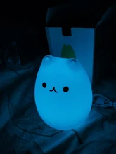 Ornaments Touch-Sensor Night-Lamp Desktop-Decor Baby Bedroom Battery/usb-Charge Silicone