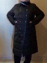 FTLZZ-Chaqueta larga de plumón de pato de doble cara para mujer, Parkas cálidas con doble botonadura, prendas de vestir para nieve, Invierno 90%