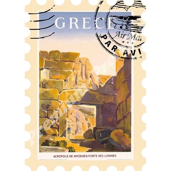 

Greece vinyl souvenir magnet vintage travel poster
