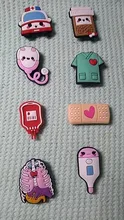 Shoe-Charms-Accessories Syringe Pills-Decorations-Ornaments Stethoscope Medical-Supply