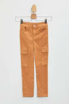 

DeFacto Girl Spring Casual Long Pants Girls Pocket Decors Bottoms Girls Basic Color Trousers-M8526A620SP