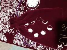 Mantel de Tarot de terciopelo con bolsa, adivinación de las fases de la Luna, paño de Altar para enamorados, envío directo