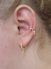 CANNER de Plata de Ley 925 Pendientes de argolla plateados moda Punk Hiphop remache Pendientes para las mujeres gótico joyería Pendientes de botón Pendientes orecchini