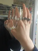 Anillo de Cruz de Hip Hop Retro Punk para hombre y mujer, cadena ajustable de dos eslabones, joyería gótica, 2021