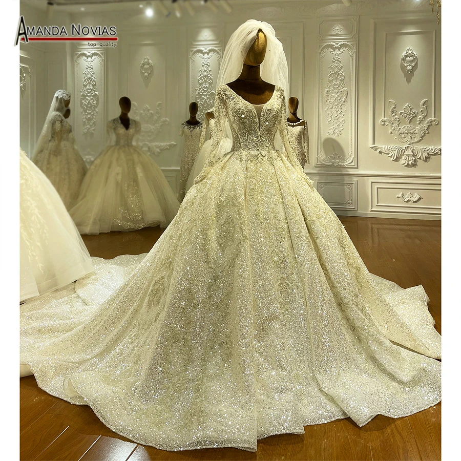 Brillante novia con pedrería estilo Dubái|Vestidos de novia| - AliExpress