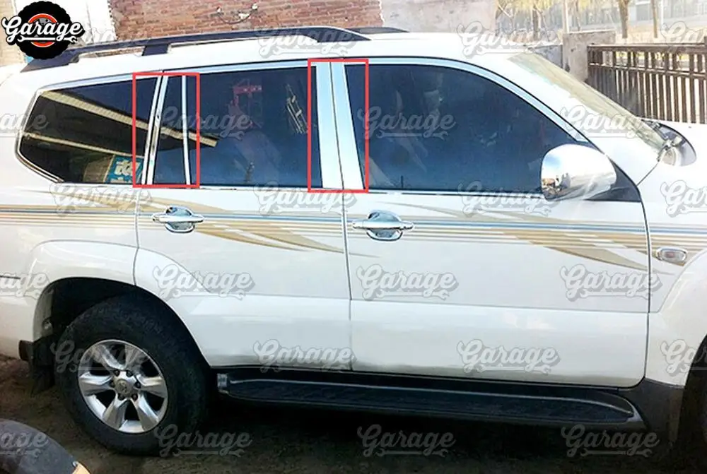Накладки только на боковые стойки для Land Cruiser Prado 120 2003-2009 из нержавеющей стали литье 1 комплект/10 шт. украшение автомобиля Стайлинг
