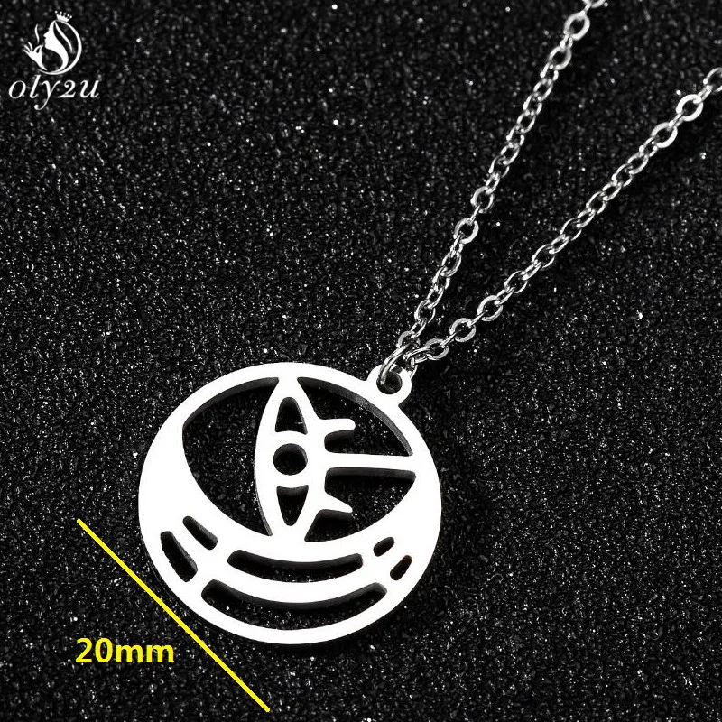 eye Necklace,crescent moon Necklace,