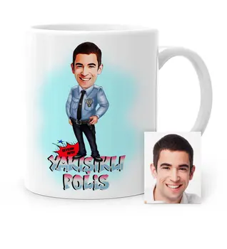 

Personalized Handsome Police Cartoon White Mug Cup-1