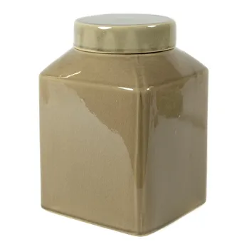 

Solid large ceramic square decorative pot with TOPO 18X26 gray lid