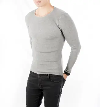 

DeepSEA Gray Wide Collar New Season Mercerized-Knitwear Sweater 1808056