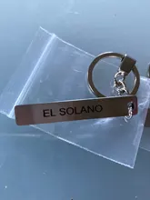 Llavero personalizado con el logotipo del número de teléfono, grabado láser, de acero inoxidable, regalo de joyería, doble cara