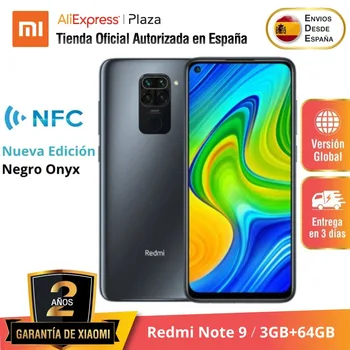 

Xiaomi Redmi Note 9 (64GB ROM con 3GB RAM Cuatro Cámaras Android Nuevo Móvil) [Teléfono Móvil Versión Global para España]