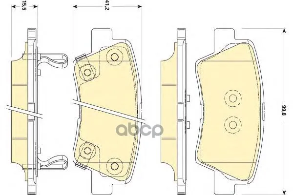 Колодки Тормозные Hyundai Solaris 10-/Sonata V(Nf) 05-/Kia Soul 09- Задние Girling 6134949 Girling арт. 6134949