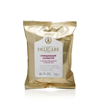 

Refreshing wet wipes delicare with macadamia oil and shea butter 20 PCs.
