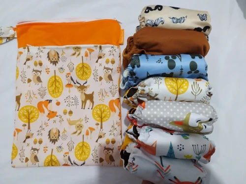 lujiaoshout Bolsa con Cremallera Impermeable y Lavable para beb/é de 2 Cremalleras Bolsa de pa/ñales de Tela Reutilizable Patr/ón de Elefante Productos Esenciales