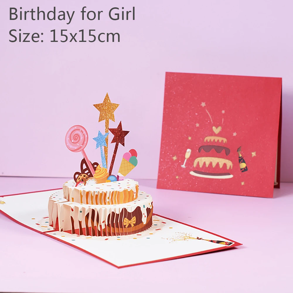 Biglietto di buon compleanno per ragazzo bambini moglie marito torta di  compleanno 3d biglietti di auguri Pop-Up cartoline regali per Festival con  busta natale - AliExpress, image size:1000x1000