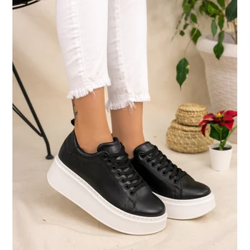 

Cersy Black Skin White Sole Sport Shoes