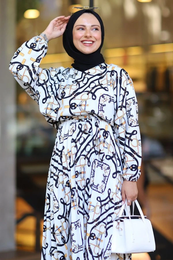 Download Chain Pattern Hijabi Crepe Dress Turkish Fashion Islamic Muslim Spring Summer Modern Clothing Turkey 2054 Dresses Aliexpress