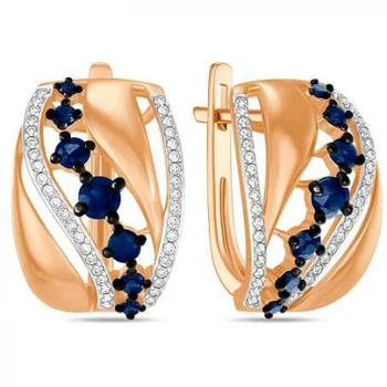 

Lucas gold earrings with sapphires and diamonds in red gold