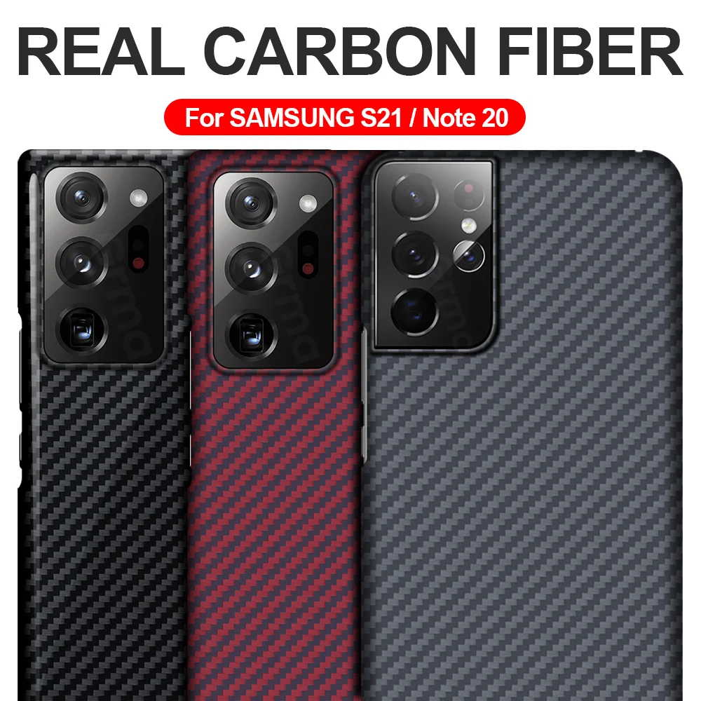 GRMA Real Pure Carbon Fiber Cover for Samsung S21 Note20 S20 Ultra Case for Samsung Galaxy S21 S20 S10 S9 Note 10 Plus Lite Case