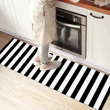 Else черный белый скандинавские линии полосы 3d принт нескользящие микрофибры Кухня Счетчик современные декоративные моющиеся области коврик