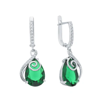 

Silver earrings with alpanite and cubic zirconia sunlight sample 925