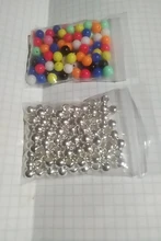 Lote de cuentas espaciadoras CCB de agujero grande para la fabricación de joyas, accesorios para manualidades, color dorado y plateado, diámetro de 4, 6, 8, 10 y 12mm, 30 a 100 unidades