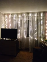 Christmas-Decorations Light Ornament Garland Curtain-String Flash-Fairy Happy Home-Room