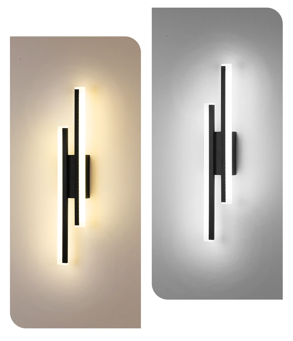 bedside wall lights Modern LED Wall Light 12W AC 90-260v Indoor Wall Lamp  Black Wall Sconces Interior Lighting for Living Room Bedroom Bedside wall lamps for living room