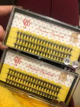 QSTY-Conjunto de pestañas postizas individuales, extensiones de pestañas largas naturales, 60 mechones/caja de maquillaje 20D visón Flare Cilio