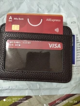 Cartera minimalista delgada de cuero PU, tarjetero pequeño de piel sintética, Tarjetero con ranura múltiple, Color caramelo