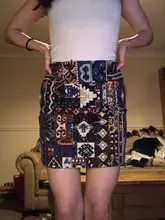 Boho Skirt Embroidery A-Line Bohemian Folk Chic HELIAR Vintage Geometry-Pattern Wide-Leg