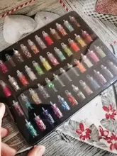 Set de 48 botellas de resina epoxi brillante, purpurina en polvo, corazón, estrella, Micro cuentas para arte de uñas, pegatinas de lentejuelas para fabricación de joyas DIY