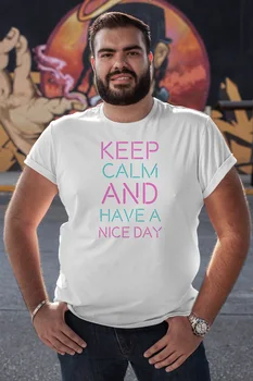 

Angemiel Wear Keep Calm White Men 'S Cotton Big Size T-Shirt