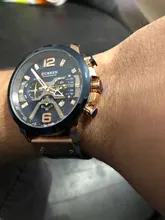 CURREN-Reloj deportivo para hombre, pulsera de cuero, deportivos, de piel militar, esfera de segundos/minutos, masculino